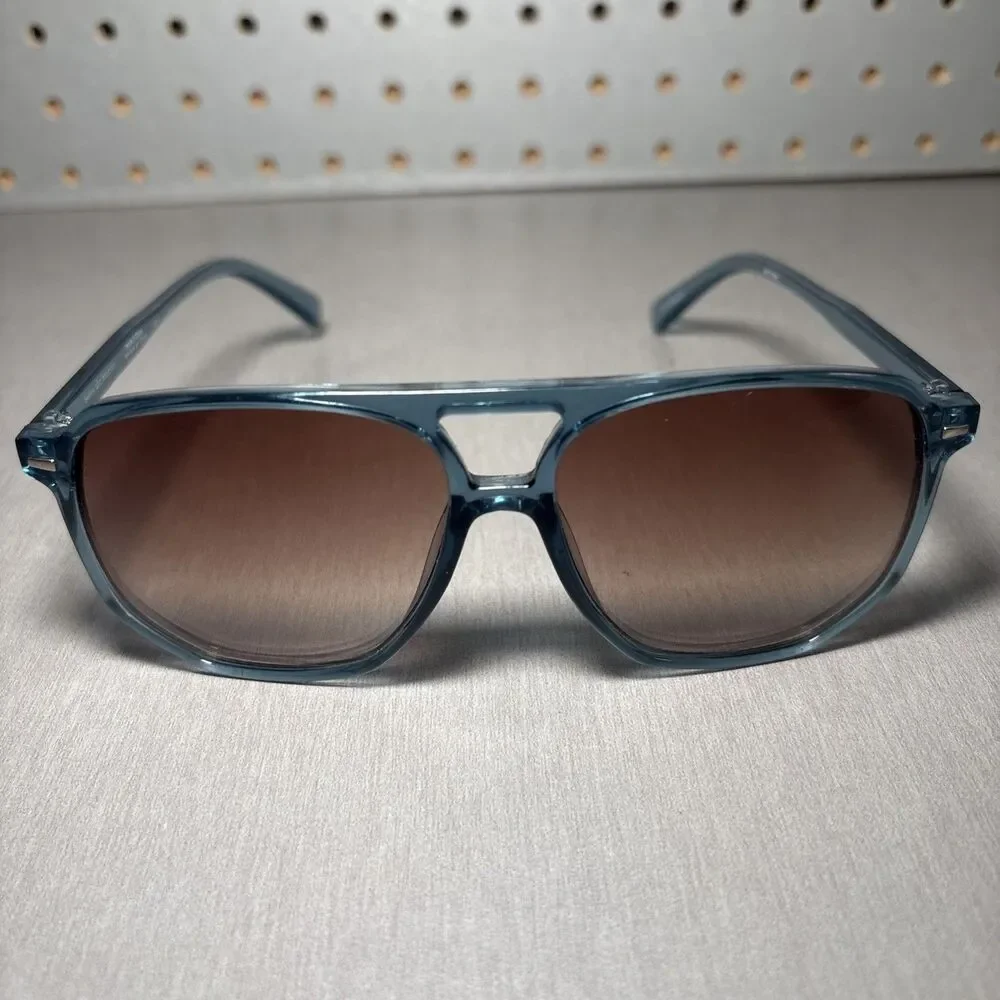 Beeline Sunglasses RN131011 Mens Blue Geometric Brown Gradient UV Protection
